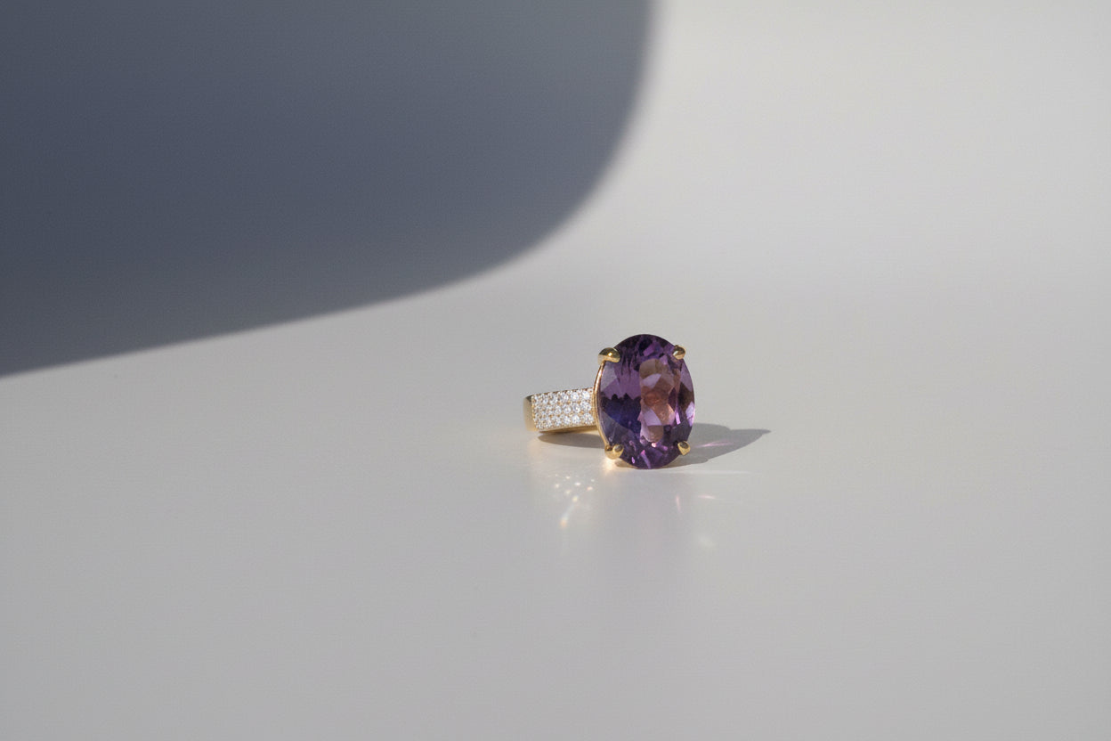 18k amathist ring size 8'